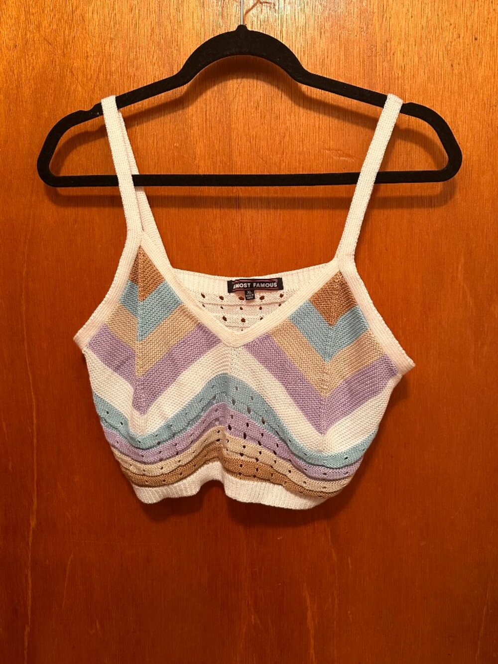 NWOT summer knit crochet cropped tank size XL